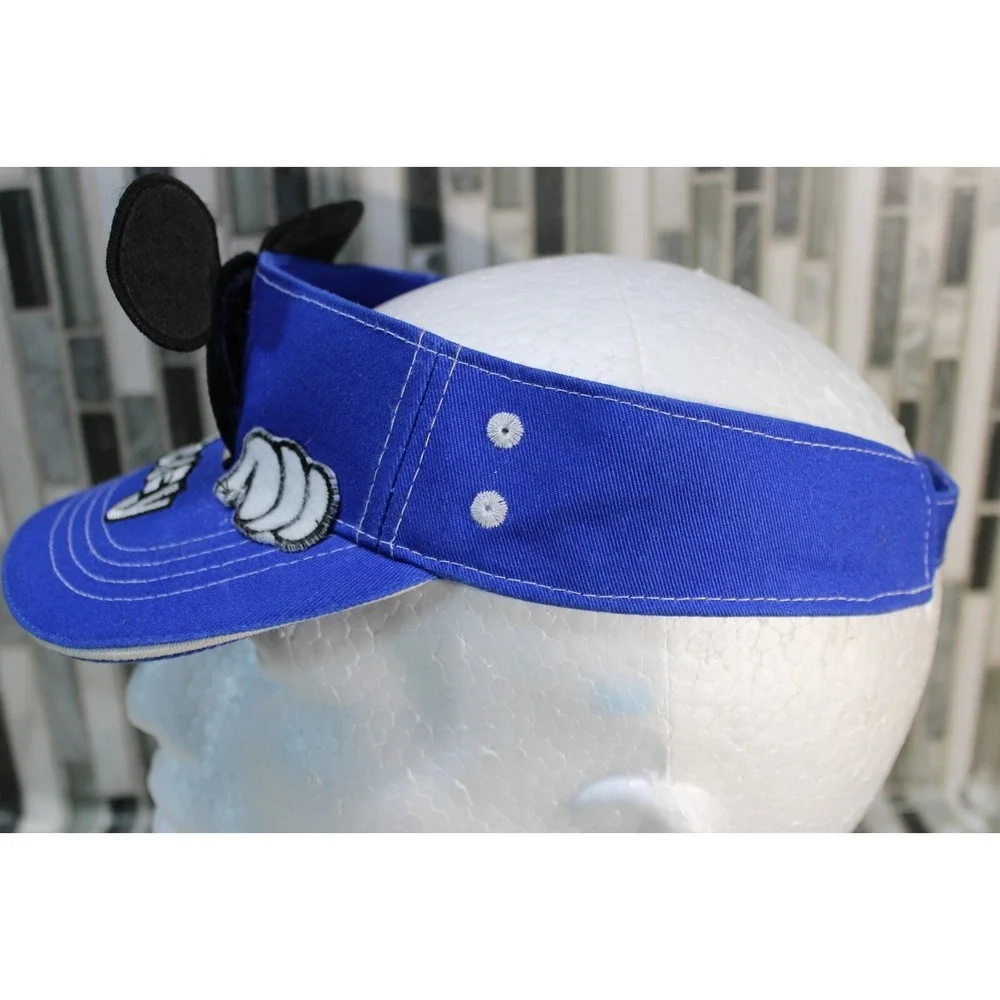 Vintage Disney Mickey Mouse Visor‎ Hat Disneyworld Blue Adjustable